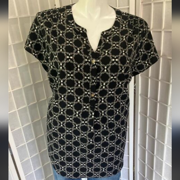 Croft & Barrow Women's Black and White Blouse Size XLarge - Picture 5 of 5